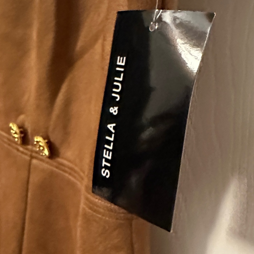 Stella & Julie - Sleeveless Midi Shift Dress in Rich Brown Suede - Picture 4 of 7